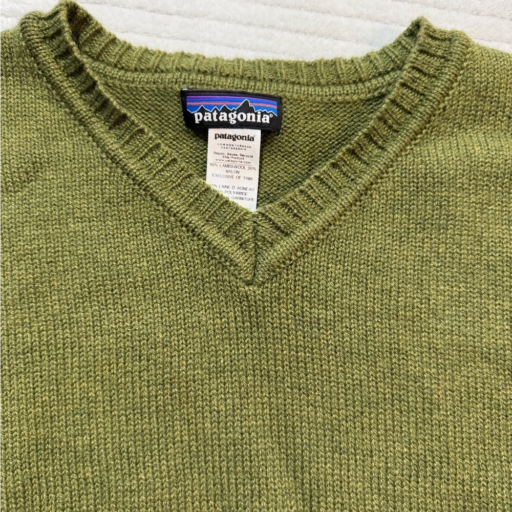 Patagonia Olive V-Neck Sweater for Men - Picture 5 of 6